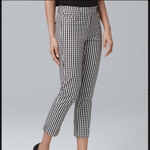 WHBM B&W Gingham Slim Crop Pants Sz 12